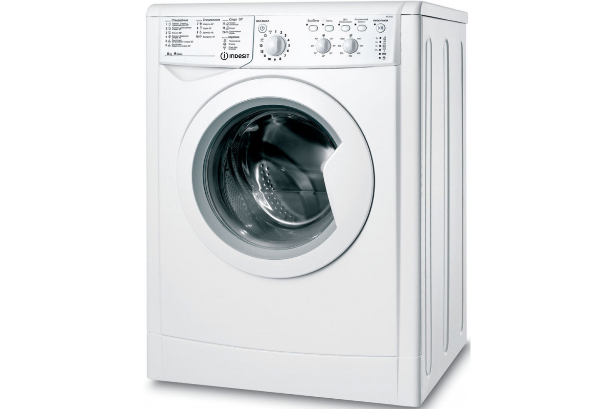 Стиральная машина Indesit EcoTime IWSD 6105 B CIS.L класс: A  загр.фронтальная макс.:6кг белый по низким ценам в интернет-магазине  Фотосклад.ру