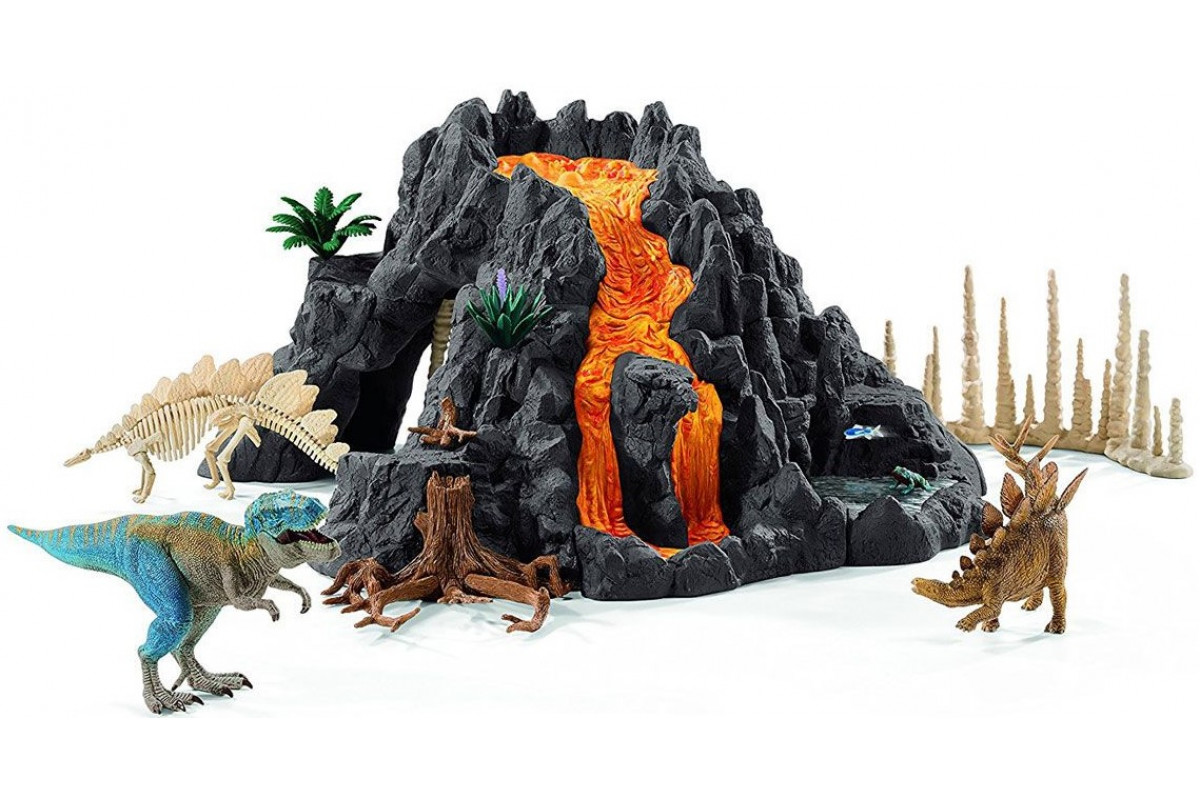 Игровой набор Schleich гигантский вулкан с динозаврами 42305