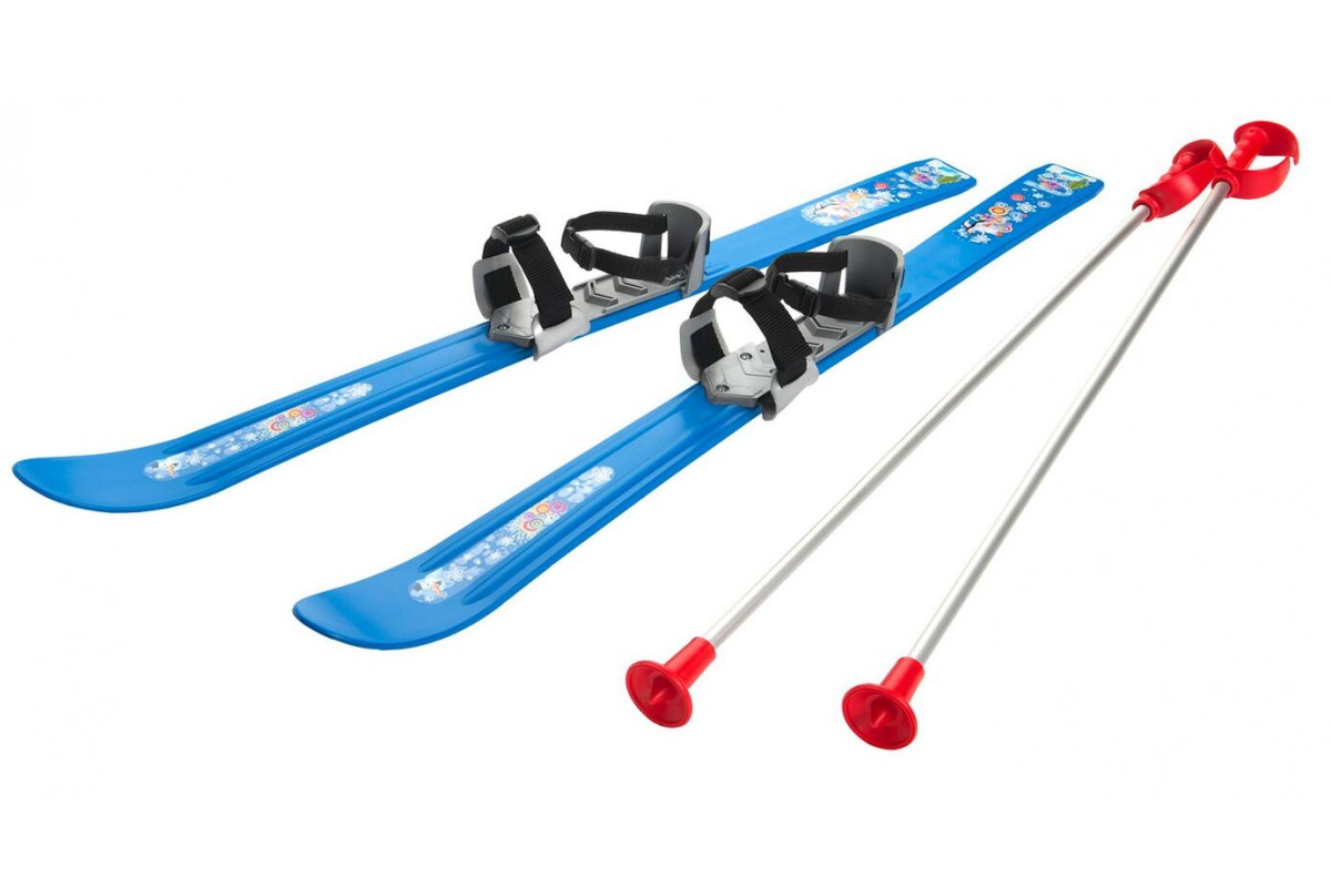 Детские лыжи с палками и креплениями Gizmo Riders Baby Ski, 90 см (зеленый)